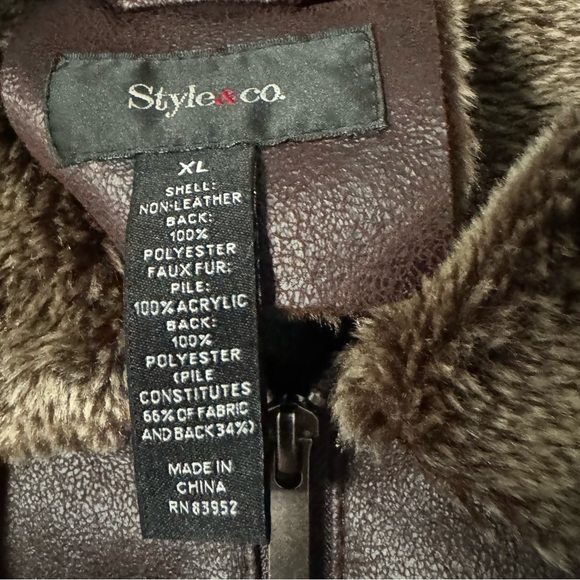 Like New XL Style & Co Faux Fur Jacket Coat - Picture 5 of 7